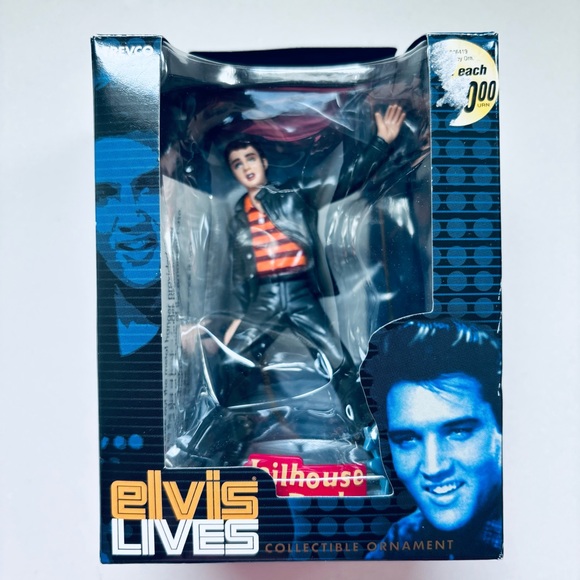 Elvis Bundle: Pez Tin, Jewel of Vegas Plate, 2 Ornaments, Tin - Picture 3 of 11